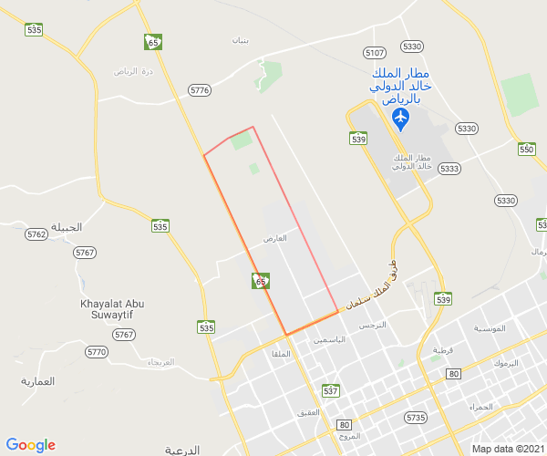 موقع حي العارض في خريطة الرياض - تطبيق عقار