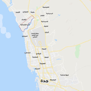 موقع حي ابحر الشمالية بمدينة جدة على الخريطة - تطبيق عقار