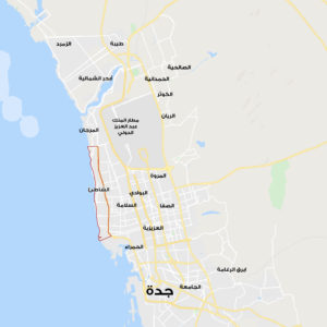 موقع حي الشاطئ بمدينة جدة على الخريطة – تطبيق عقار