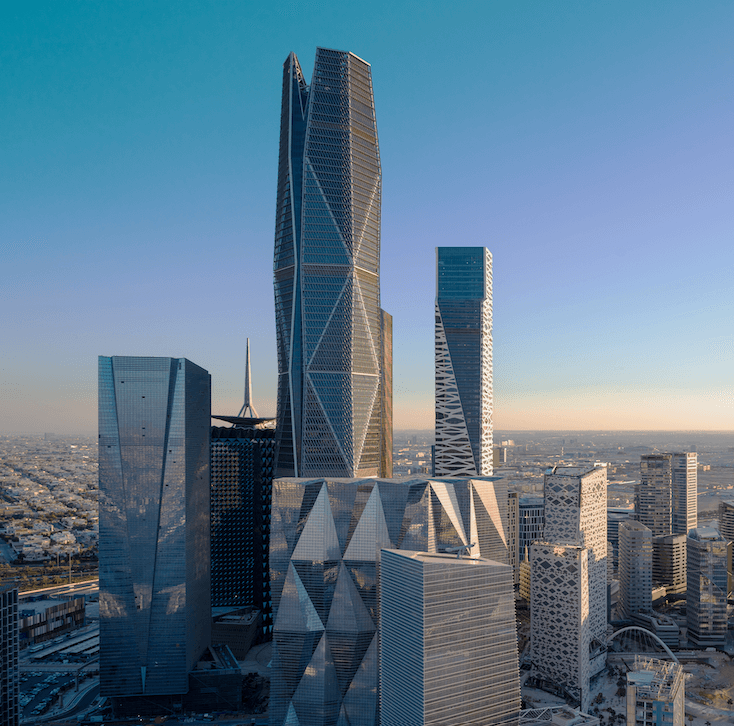 من أبرز أبراج الرياض برج صندوق الاستثمارات العامة (المصدر: kafd.sa) - تطبيق عقار